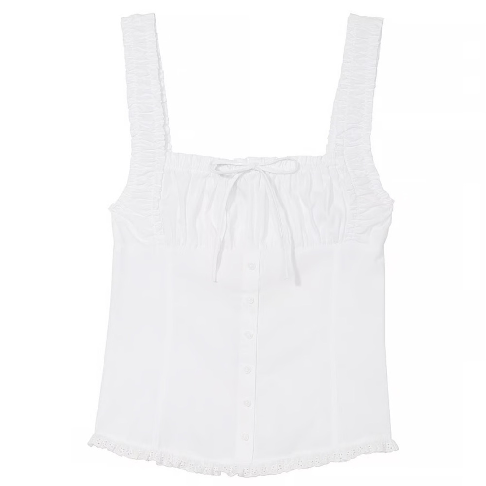 NWT Frankie’s Bikinis VS Pink Poplin Tank Top
